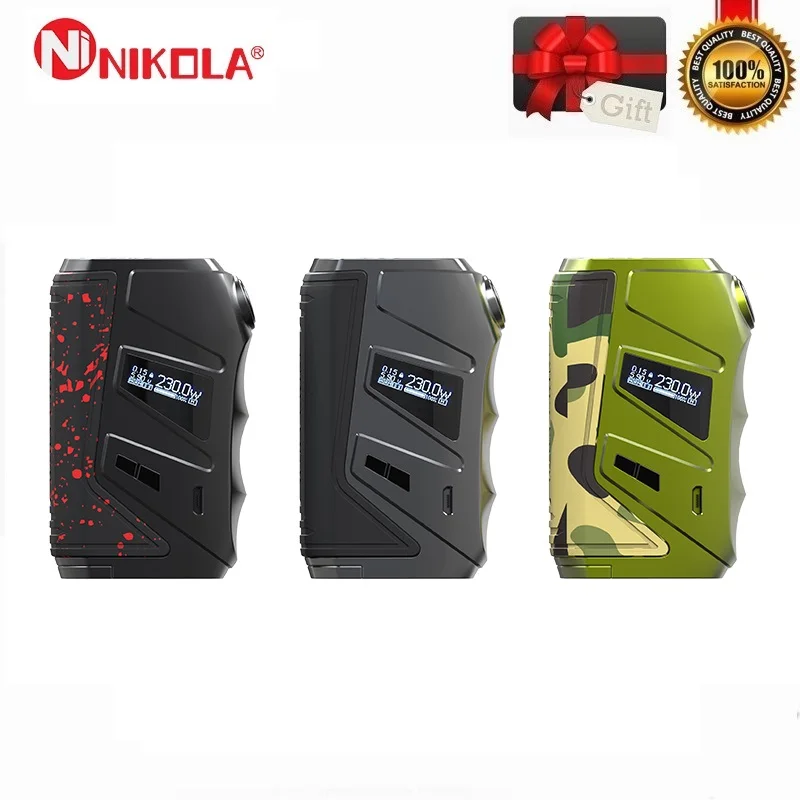 

Nikola Wolverine 230W Box Mod Electronic Cigarette TC Mod 18650 Fit for 510 Thread Vape Tank Vaporizer VS Nikola Niagara Squonk