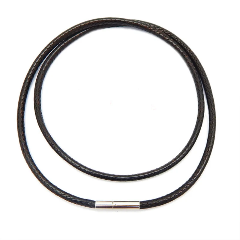 

Stainless Steel Clasps Brown Leather Choker Necklace For Women Fashion New Wax Leather Cords Necklace Women Jewelry Collier