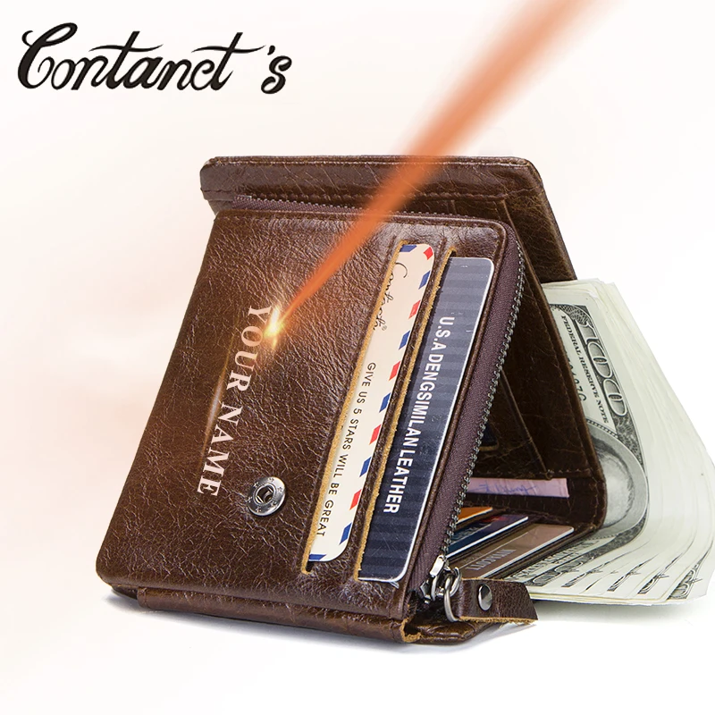 NEW Genuine Leather Organizer Wallets For Men Short Style Design