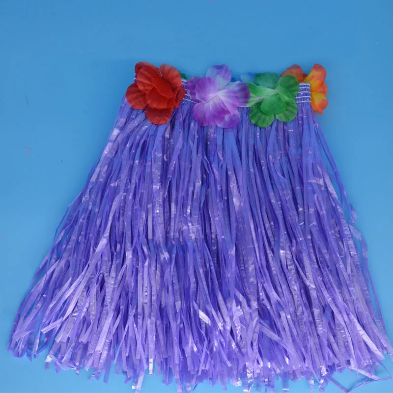 30 см детская тропическая Гавайская Юбка луу Хула Трава юбки для танцев Цветочные товары для дня рождения Рождество Хэллоуин navidad - Цвет: purple