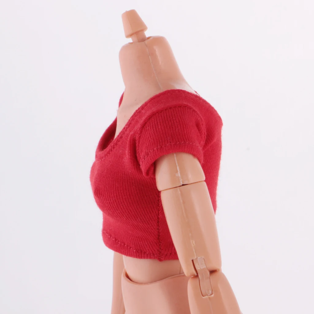 Fashion 1/6 Short Sleeve Crop Top T-Shirt Vest for Blyth 12
