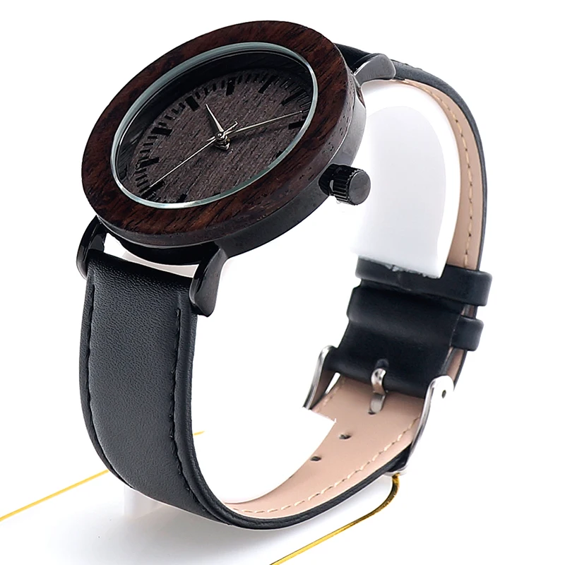BOBO BIRD Mens Womens Ebony Wood Wristwatch WoodenBezel Stainless Steel Case Japan Movement 2035 Quartz Watch in Gift Box BOBO BIRD Mens Womens Ebony Wood Wristwatch WoodenBezel Stainless Steel Case Japan Movement 2035 Quartz Watch in Gift Box