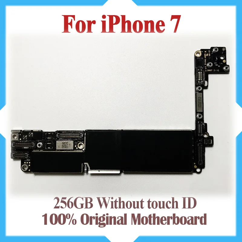 

256GB 100% Original unlocked for iPhone 7 4.7inch Motherboard without Touch ID,for iphone 7 Mainboard with Chips, 256GB
