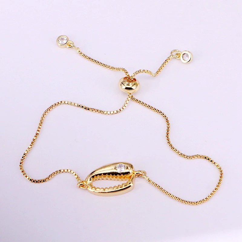 

3PCS, Simple NEW fashion CZ Micro Pave Shell Bracelets