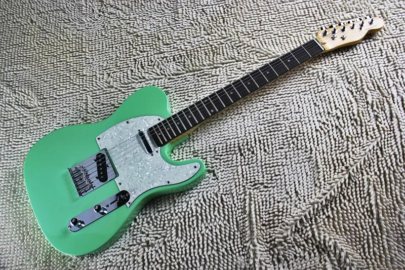 

Top Quality GYTL-2031 green color solid body white plate rosewood fretboard beautiful TL Guitar , Be Customized, Free shipping
