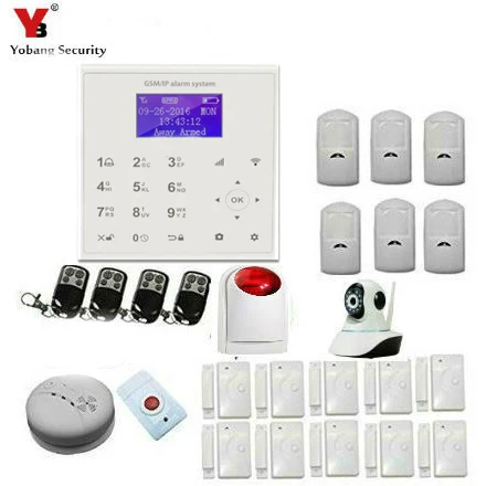 

Yobang Security 2.4G WiFi GSM Alarm System APP Control IP Camera Alarm Smoke/Fire Sensor Strobe Siren Alarm Kits Security Alarm