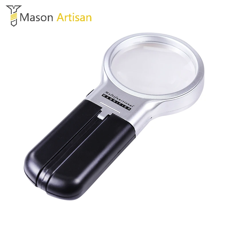3X Desktop Handheld Reading Magnifier With LED Lights Folding