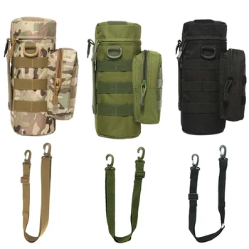 Outdoor Military MOLLE Tactical Zip Water Bottle Kettle Shoulder Sling Strap Holder Bag Pouch for Travel Camping camping sports water bag new outdoor tactical military molle system bottle bag kettle pouch holder