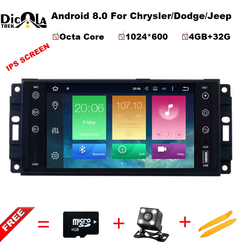 

Octa Core Android 8.0 Car DVD Player GPS Navi for 2007-2010 Jeep Wrangler Unlimited Radio Stereo with Bluetooth WIFI 1080P Video