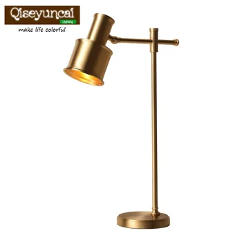 

Qiseyuncai 2018 new American copper living room table lamp simple creative study bedroom bedroom personality creative lamp