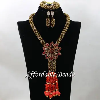 

Latest Costume African Jewelry Sets Marvelous African Wedding Set New Arrival Style HEB130