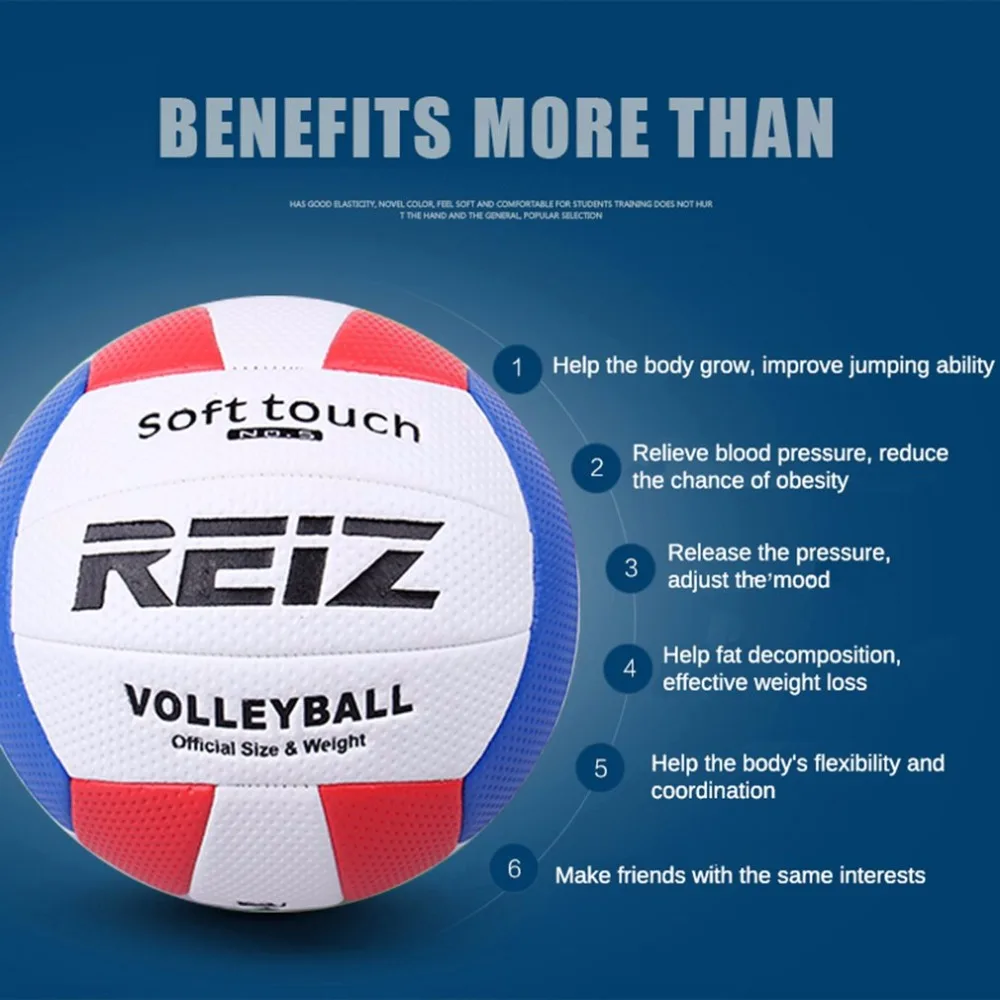 Soft Touch PU Leather 5# Volleyball Ball Outdoor Indoor Training Competition Standard Volleyball Ball For Students Hot