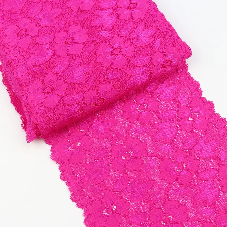 2 м/лот эластичный Цветочный кружевной лентой наборы сделай сам DIY кружевную ленту платье Костюмы топ-Бюстгальтер 16 см; белая кружевная отделка - Цвет: Розово-красный