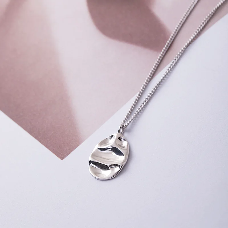 simple geometric necklace 100% 925 Sterling silver nacklace Jewellery Clavicle chain pendant charms