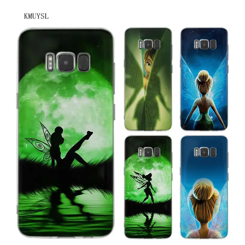 

KMUYSL Peter Pan Wendy Tinkerbell Tinker bell TPU Transparent Soft Case Cover Shell Coque for Samsung Galaxy S9 S8 Plus S7 S6 Ed