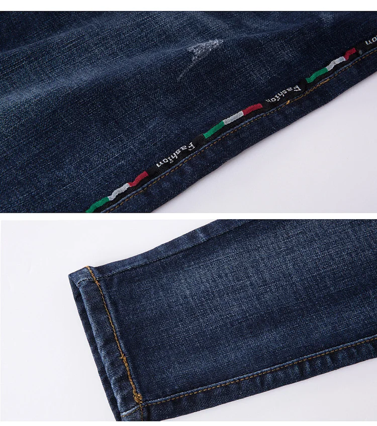 Jeans Woman Mid Waist Stretch loose Deimn Long Trousers New for 4 Season Women's Elastic Waist Harem Pants Dark Blue Mom Jeans