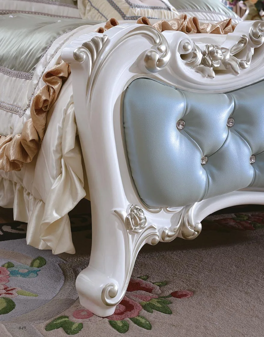 Muebles Para Casa Top Fashion Direct Selling King Antique No Genuine Leather Soft Bed Bedroom Furniture 2016 Carved Bed French