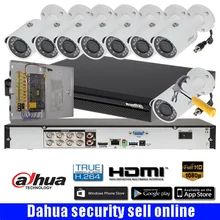 DAHUA DH-XVR7108H 8CH 2MP HDCVI DVR система безопасности комплект с 8 шт DAHUA 2MP сетевая ИК камера 2MP Водонепроницаемая ip-камера