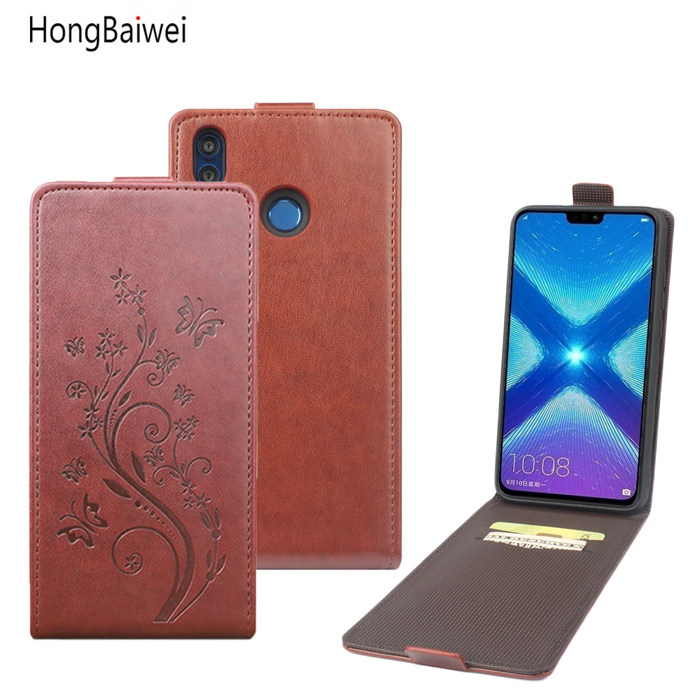 

HongBaiwei for Huawei Honor 8X Flip Case Fashion Embossed Leather Case Cover for Huawei Honor 8X Vertical Back Cover 6.5'' Case