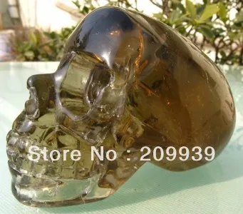 huij 00261 Natural Smoke Quartz crystal Carved Skeleton Healing SKUll Special discount 40% |