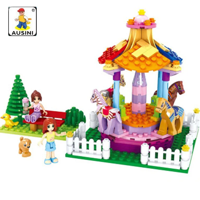 

AUSINI 222pcs Princess Merry Children's Educational Building Blocks Assembled brinquedos building bricks