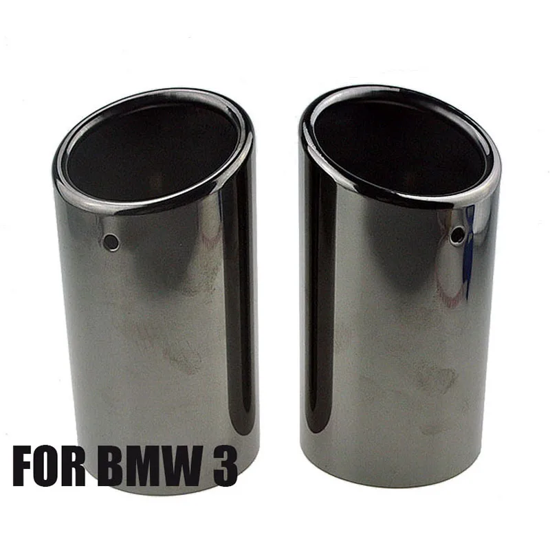 2Pcs Set Muffler Exhaust Tail Pipe Tip Chrome For BMW E90 E92 325i 328i