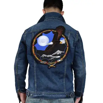 

Eagle Iron On Patch Embroidered Applique Label punk biker Patches Clothes Stickers Apparel Accessories Badge