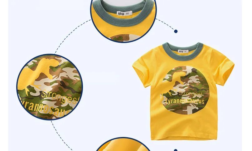 INPEPNOW Футболка с принтом животных для мальчиков, одежда с динозаврами, Детская футболка для маленьких девочек с принтом Юрского периода одежда для детей DX-CZX32 для девочек
