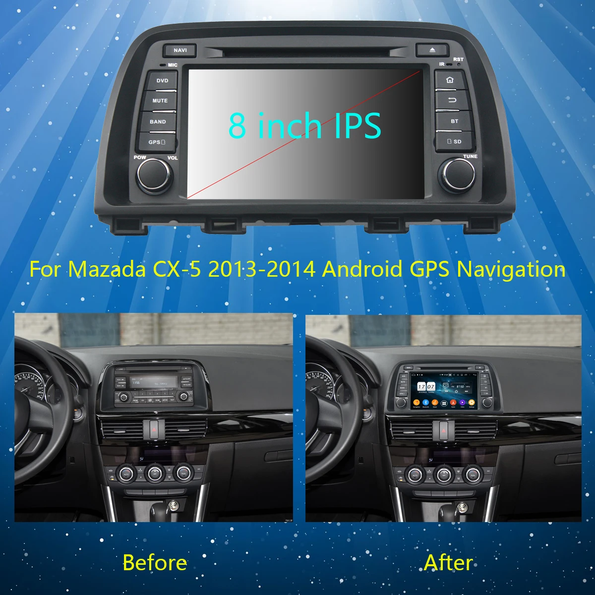 Sale 9" IPS 8 Core 4G RAM 64G ROM Android 9.0 Car DVD Radio GPS Navi For Mazda CX-5 2012 2013 2014 2015 2016 DSP CarPlay Parrot BT 2