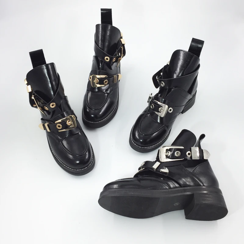 silver buckle boots