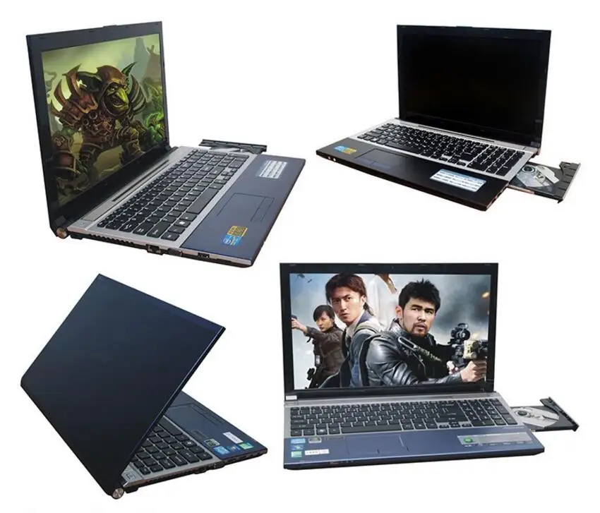 8G ram 60G SSD HDD 750G Intel Core i7 cpu Игровые ноутбуки 15,6 дюймов 1920x1080P HD Windows 10 ноутбук с DVD-RW для офиса дома