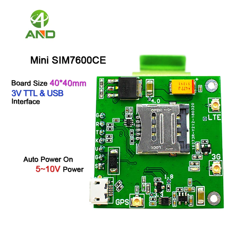 SIM7600CE breakout board Для Гонконга Макао B38/B39/B40/B41/B1/B3/B8 испытательная плата LTE модуль