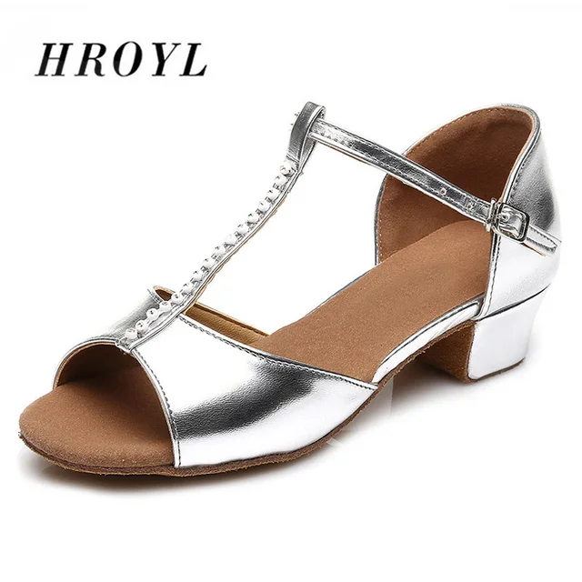New Arrival Latin Dance Shoes Wholesale Girls Women Children Kids Ballroom Tango Latin Dance Shoes Low Heel Shoes 17-25CM