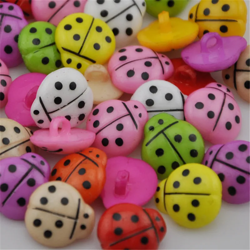 50/100pcs Mix 18mm Dots Ladybug plastic buttons Applique DIY Craft sewing PT01 | Дом и сад