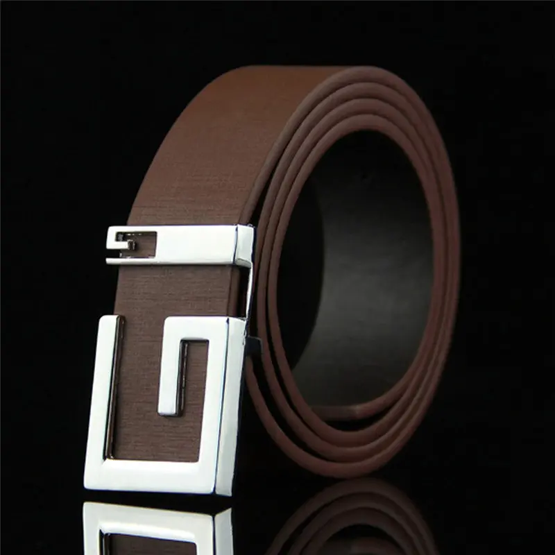 Fashion Mens Leather Smooth Girdle Buckle Waistband Waistband Leisure Belt Strap Leather belts for men 40FE0106