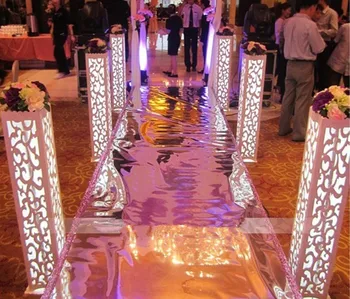 

8 units / lot 115 * 20 * 20 cm Carved Pillar Wedding Banquet Lead Road Stand Decoration Fantasy With built-in LED Light