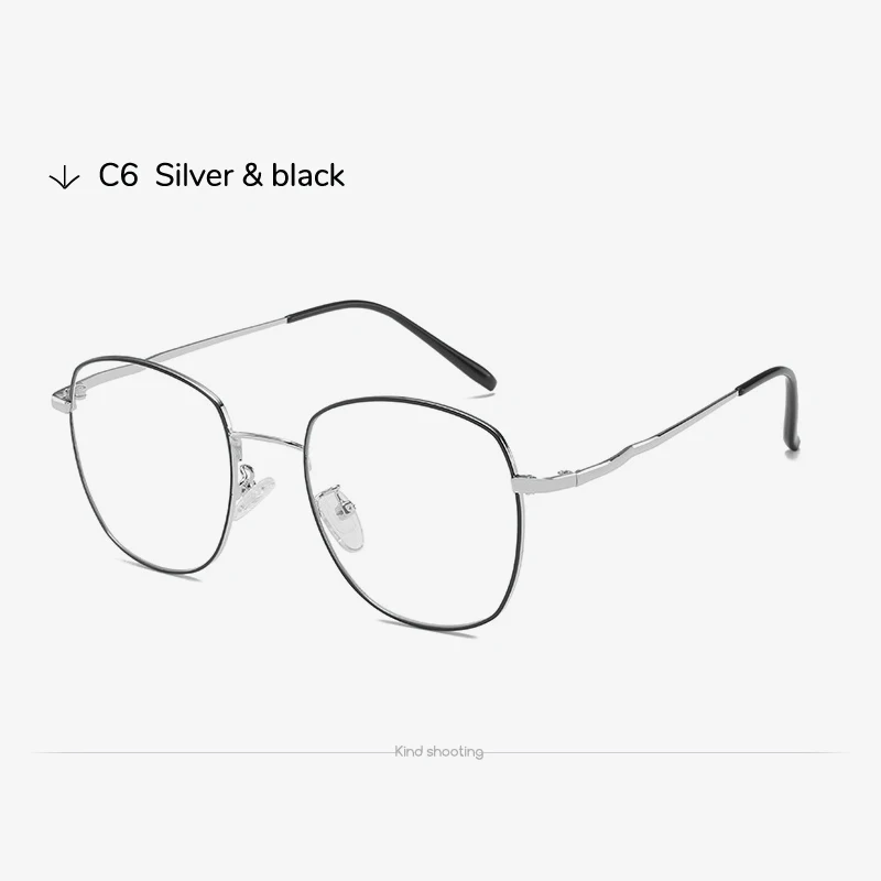 silver black Toketorism, прозрачные линзы, очки по рецепту, очки для женщин, близорукость, оправа для очков, для мужчин, 5413 - Цвет оправы: silver black