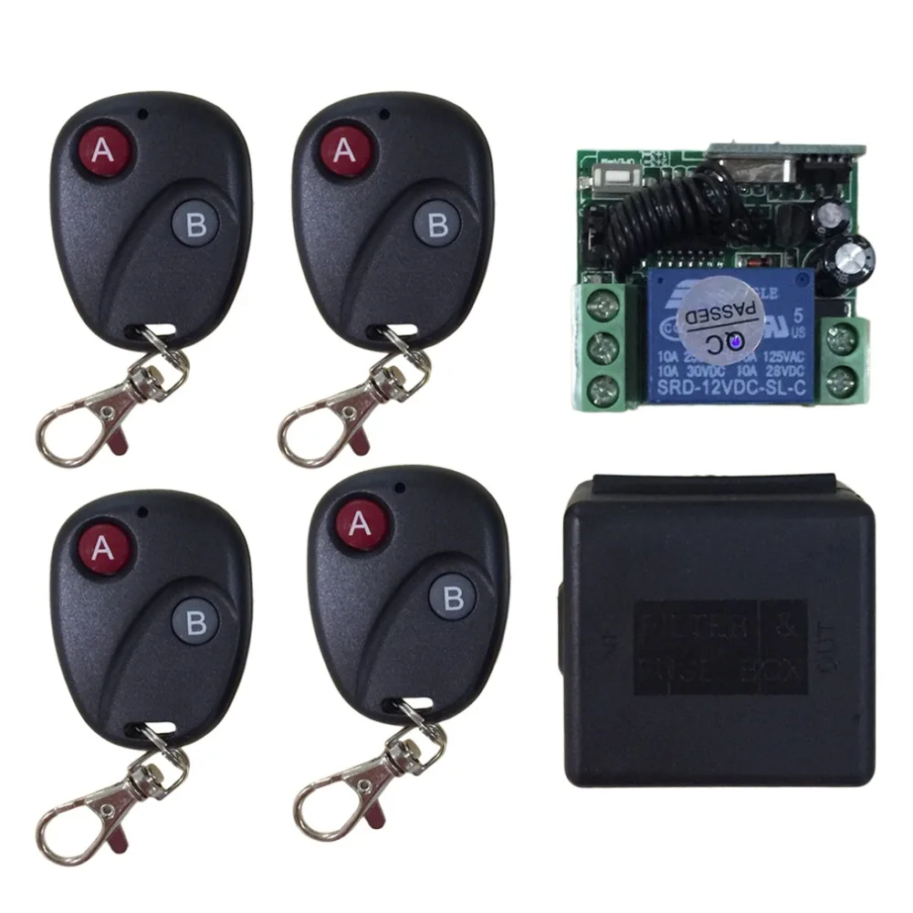 

Relay DC 12V 7A 1CH LED wireless RF Remote Control Switch Transmitter Receiver System For Access/door Control System Universal