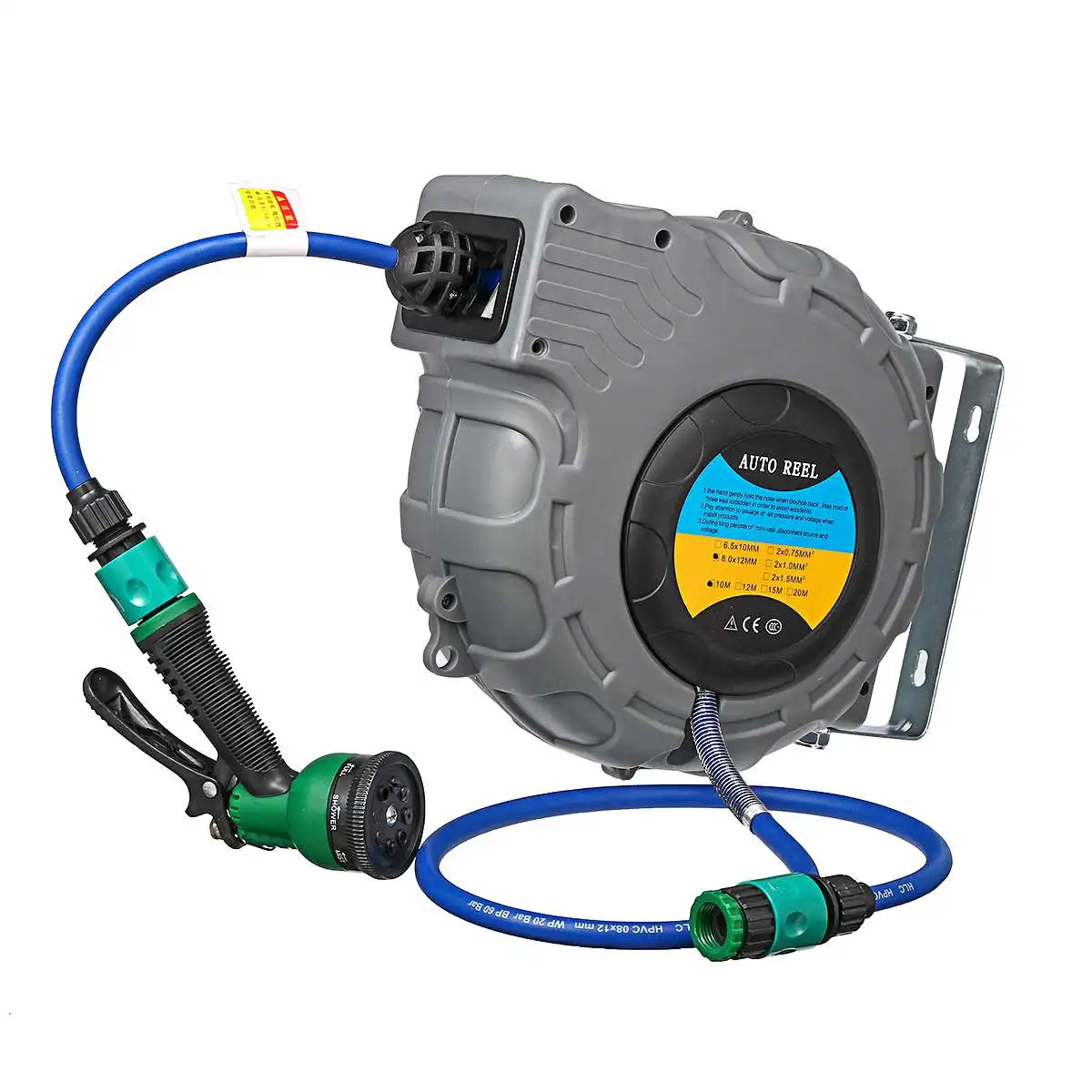 

Retractable 10m Wall Mounted Automatic Garden Hose Pipe Reel Water Car Washer Clean Sprayer Irrigation Watering Kit Tools