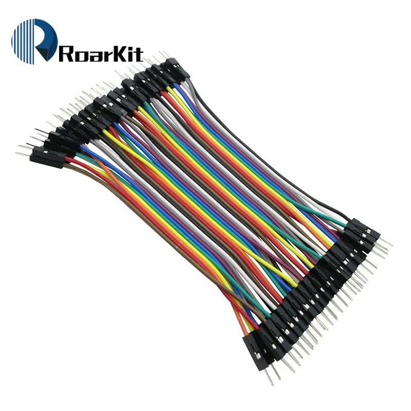 

1lot =40pcs 10cm 2.54mm 1pin 1p-1p male to male jumper wire Dupont Ribbon Cable for arduino