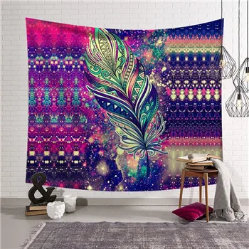 

Home Decorative Wall Hanging Carpet Tapestry Rectangle Personality Painting Geometric feather elephant Pattern