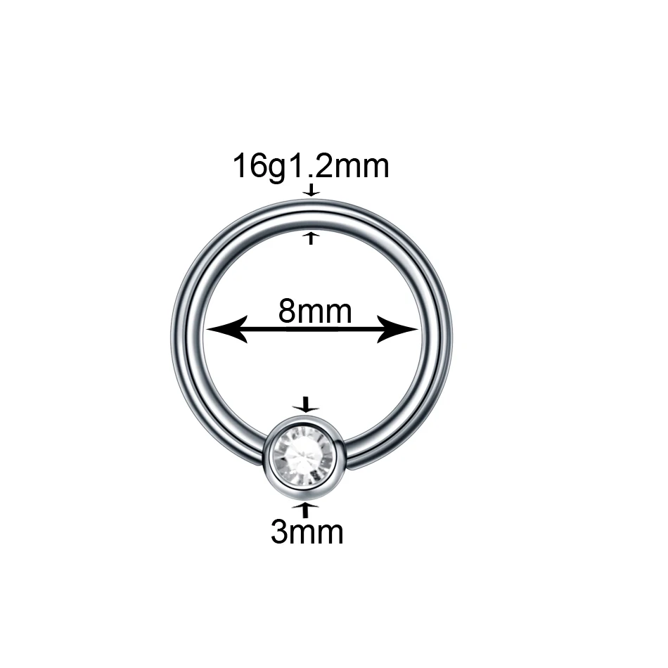 1 шт. G23 титана CBR пирсинг носа обруч Ушная перегородка Helix Gem Daith Rook пирсинг для сосков, губ кольца на козелок пирсинг ювелирные изделия для тела