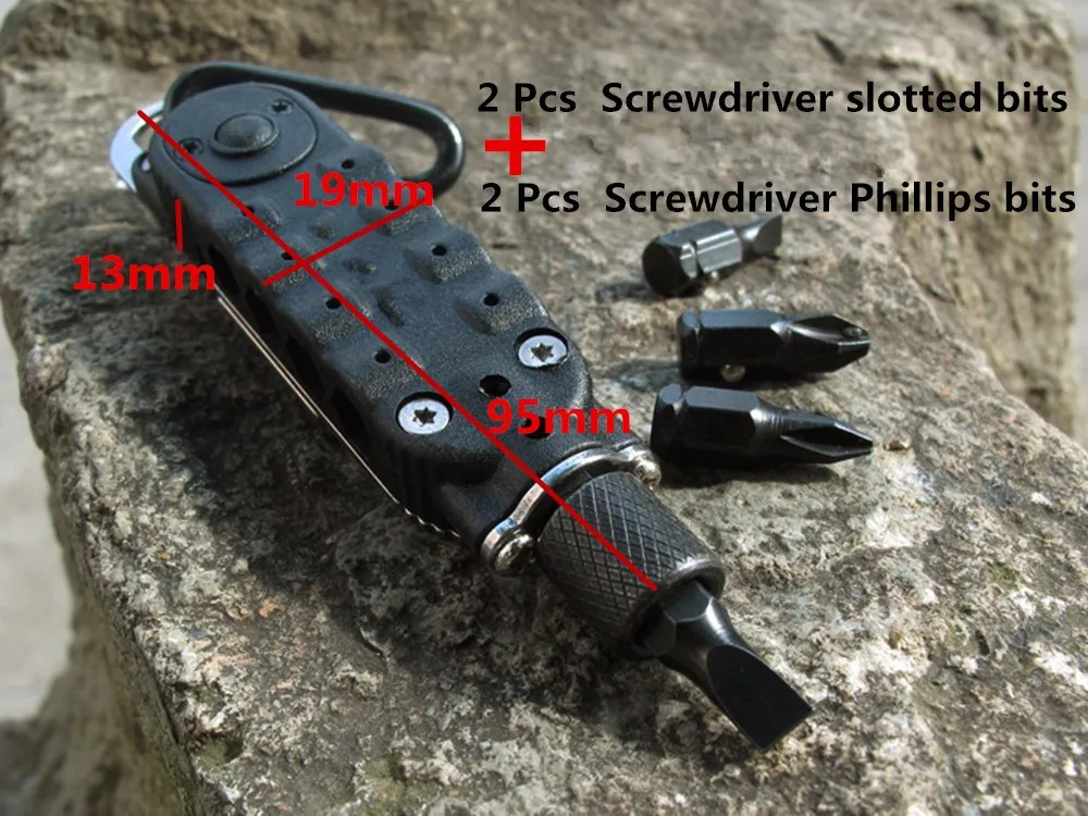 Magic Multifunction Screwdriver Sets Mini Tools Portable Pocket Keychain Screwdriver With Phillips Slot Hex Screwdriver LED Light N