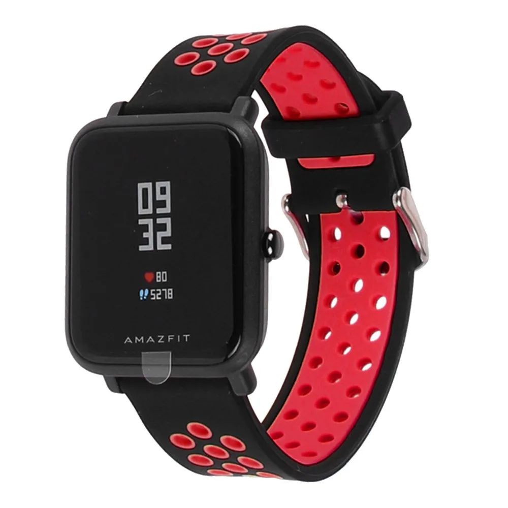 Сменные ремешки для умных часов Xiaomi Huami Bip BIT PACE Lite Youth двухцветные силиконовые Amazfit