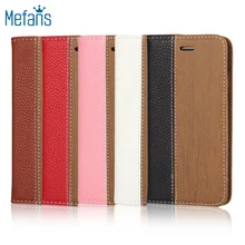 Mefans Blending stitching wood grain phone case for iPhone SE leather case flip wallet leather case for iPhone SE case