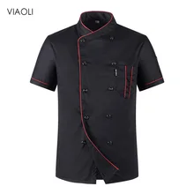Uniformes Chef chef uniforme unisex Jaqueta de Chef Do Hotel restaurante uniforme atacado do Chef Uniforme Workwear de Manga Curta Respirável