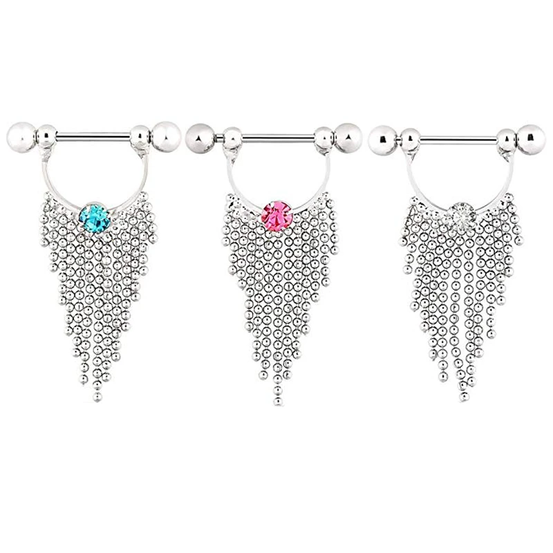 2pcs 316l Surgical Steel New Tassel Nipple Piercing Fashion Body