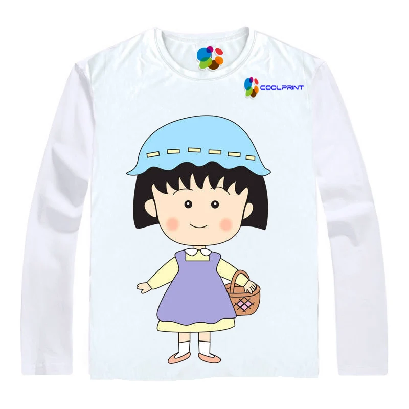 Coolprint аниме рубашка Chibi Maruko chan футболки для мужчин и женщин молодежи Momoko Sakura