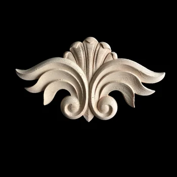 

10PCS Wood Carving Decor Wood Furniture Wooden Applique Decal Corner Onlay Applique Frame for Home Elegant Gifts Decoration