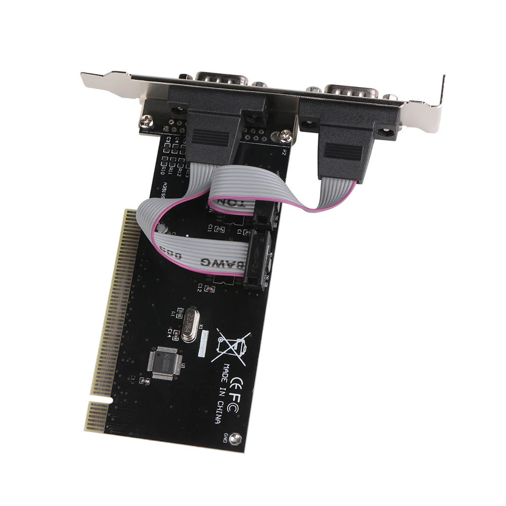 PCI в 2 порта RS232 Расширение карты COM двойной 9 контактный последовательный порт